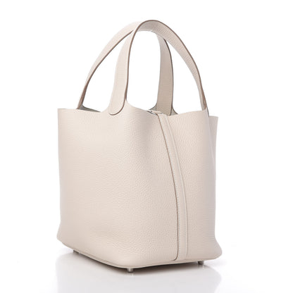 Hermes Taurillon Clemence Picotin Lock 22 MM Craie 3 of 10