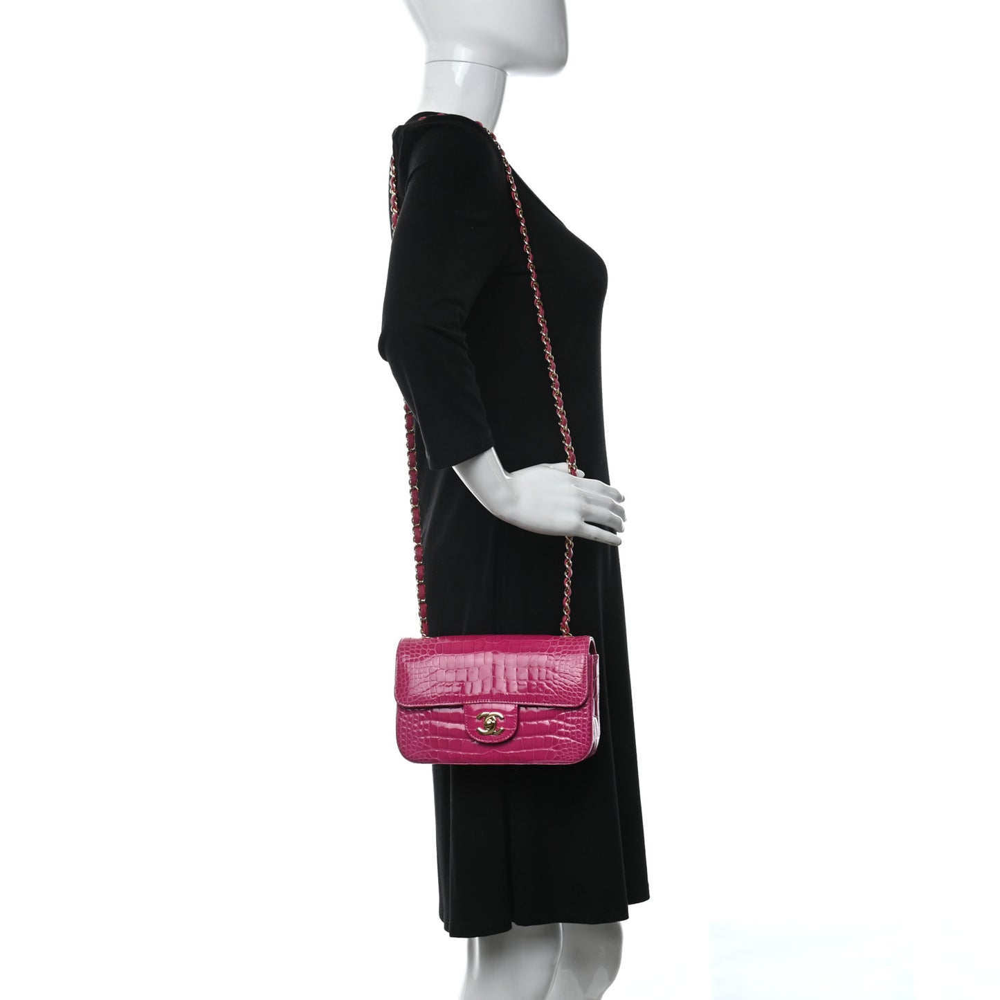 Matte Alligator Mini Flap Pink