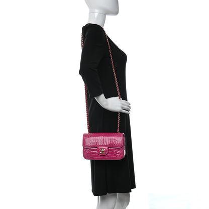 Chanel Matte Alligator Mini Flap Pink 2 of 11
