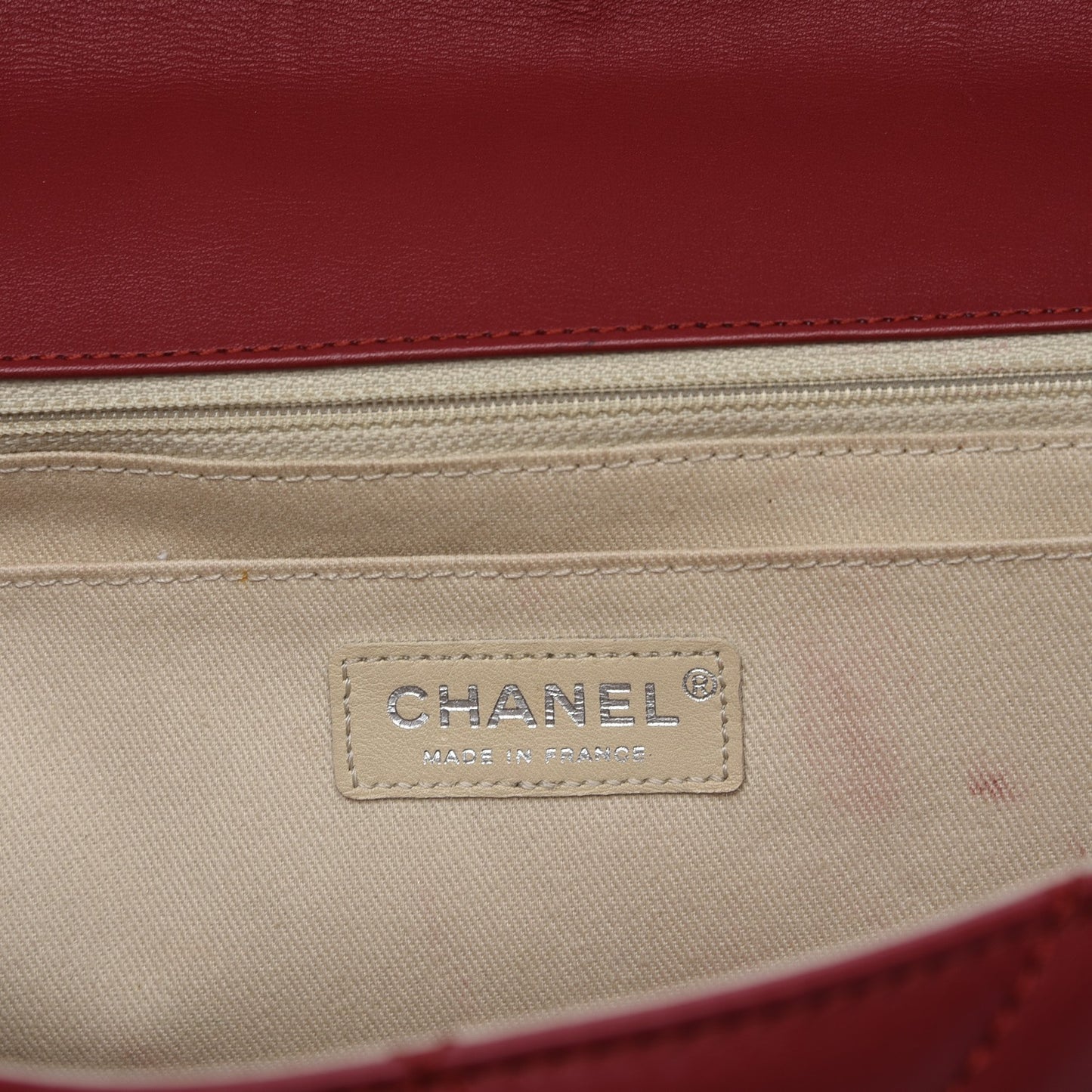 Calfskin Quilted In the Business Flap Dark Red