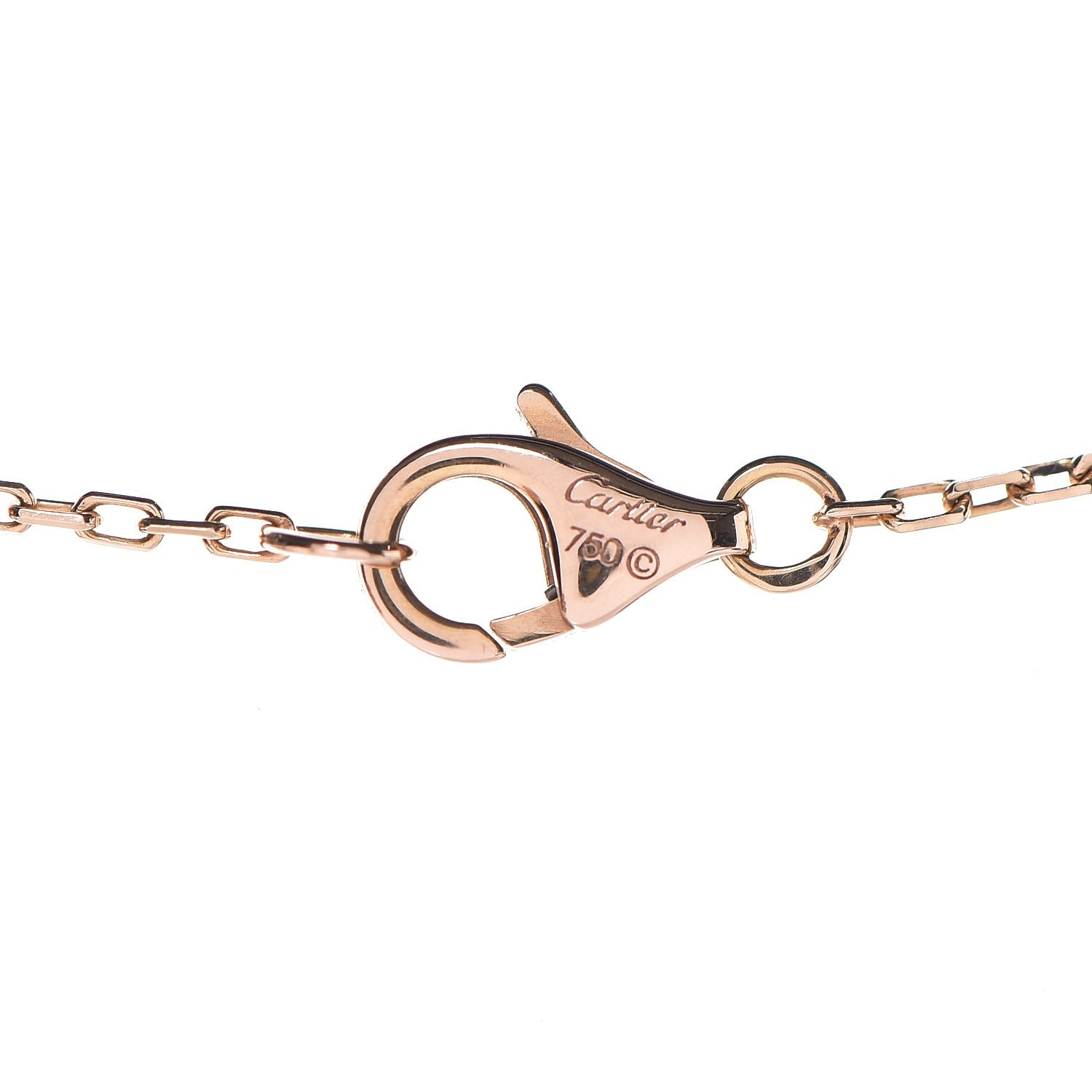 Cartier 18K Pink Gold Diamond Logo Pendant Necklace 7 of 8