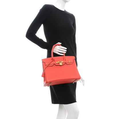 Hermes Epsom Horseshoe Birkin 30 Rose Jaipur Bleu Electrique 2 of 33