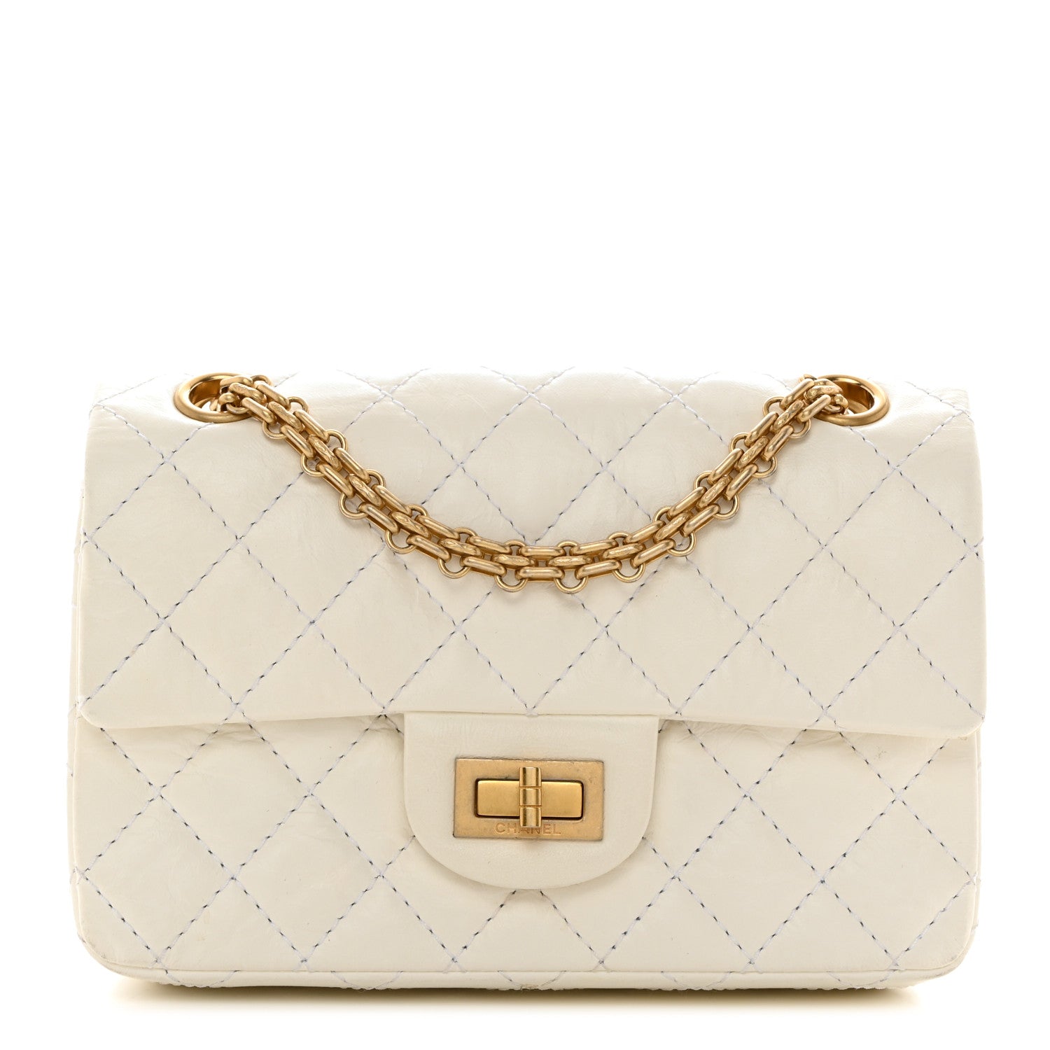 Chanel Aged Calfskin Quilted 2.55 Reissue Mini Flap White 1 of 10