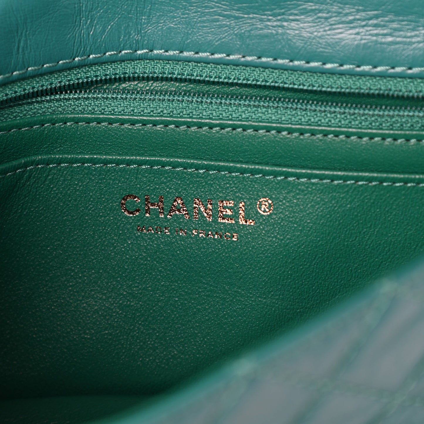 Aged Calfskin Quilted 2.55 Reissue Mini Flap Green
