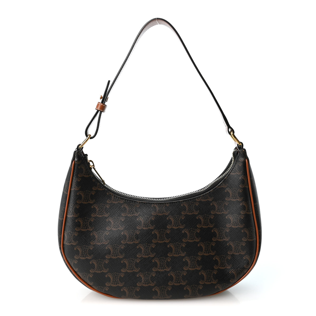 Triomphe Canvas Calfskin Ava Shoulder Bag Tan
