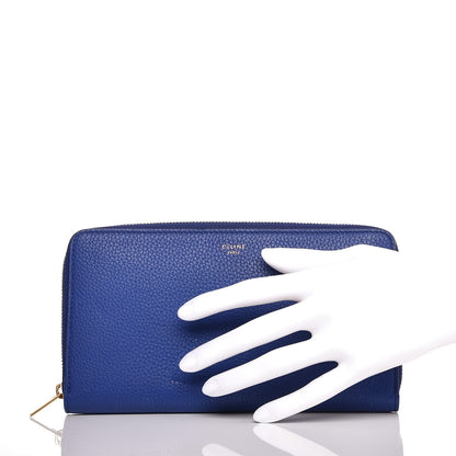 Celine Drummed Large Zip Around Multifunction Wallet Indigo 2 of 6