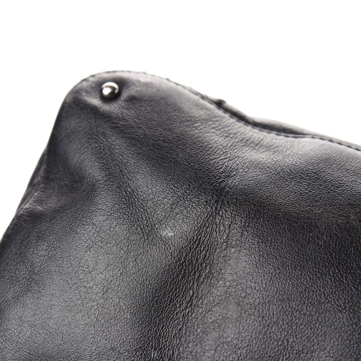 Calfskin Square Stitched Tassel Hobo Black