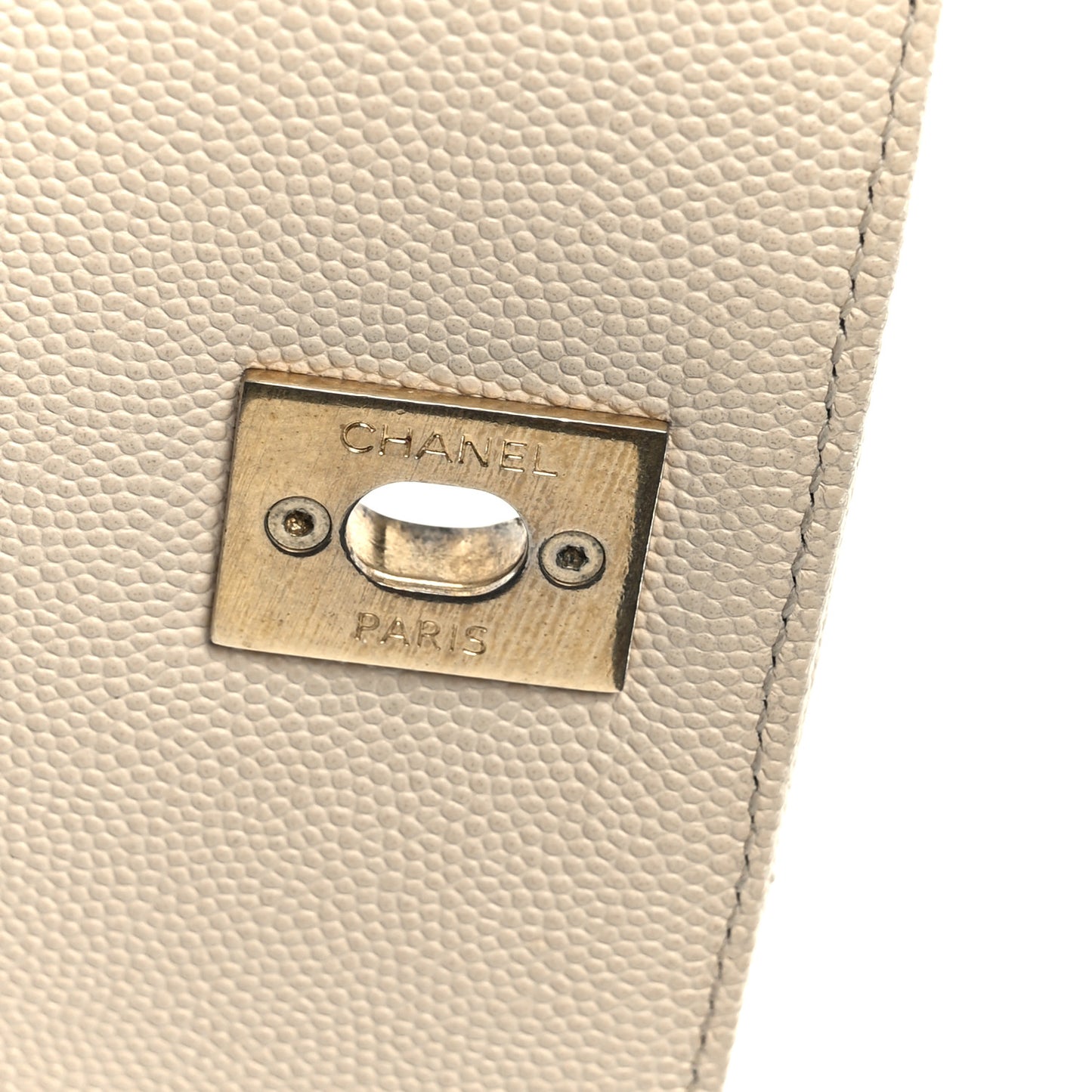 Caviar Lizard Embossed Chevron Quilted Small Coco Handle Flap Beige