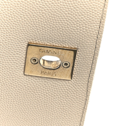 Chanel Caviar Lizard Embossed Chevron Quilted Small Coco Handle Flap Beige 7 of 11