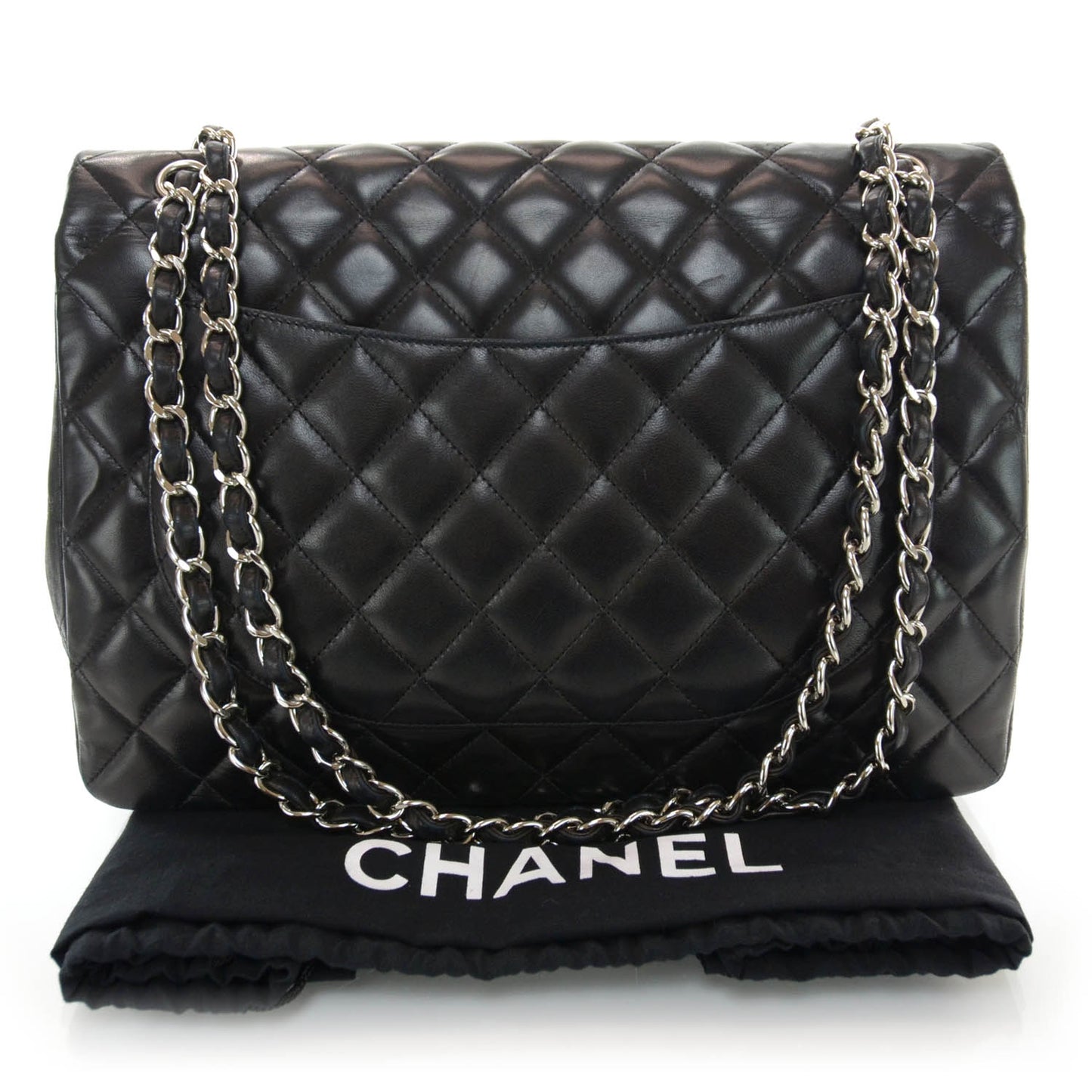Lambskin Maxi Single Flap Black
