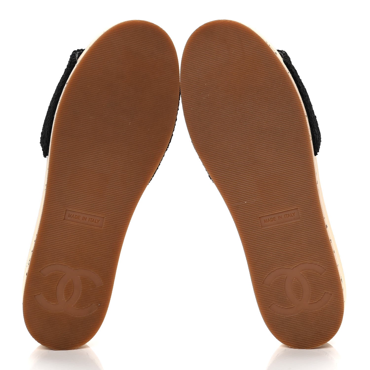 Chanel Tweed Cork CC Mule Sandal 36 Black 7 of 9