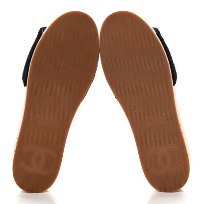 Chanel Tweed Cork CC Mule Sandal 36 Black 7 of 9
