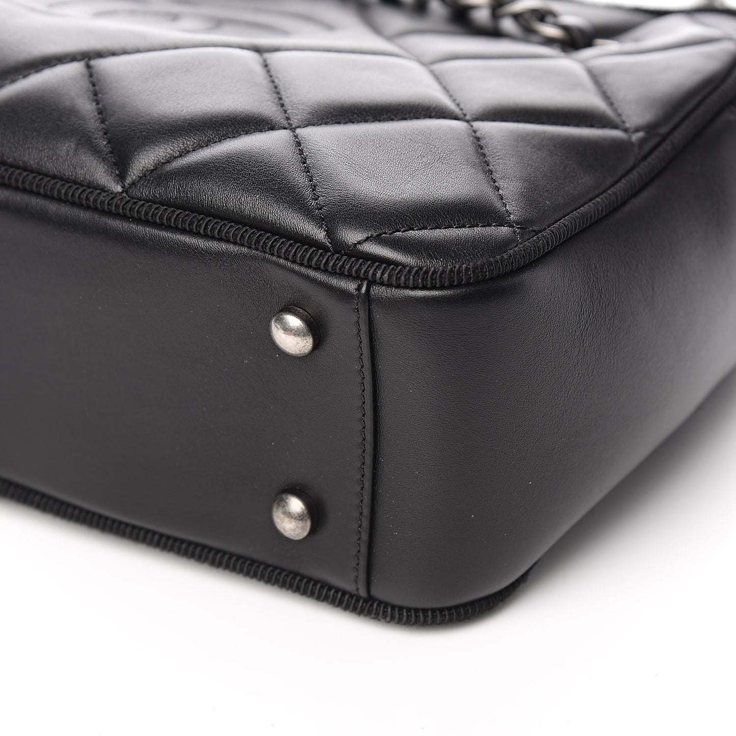 Calfskin Quilted Small Ballerine Camera Case Black