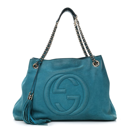 Gucci Vitello Range Medium Soho Chain Shoulder Bag Deep Cobalt 1 of 7
