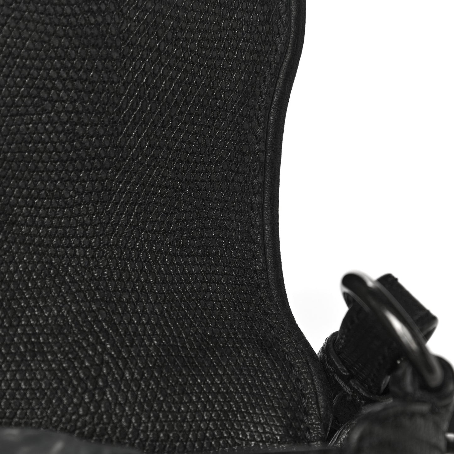 Lambskin Lizard Embossed Obsedia Shoulder Bag Black