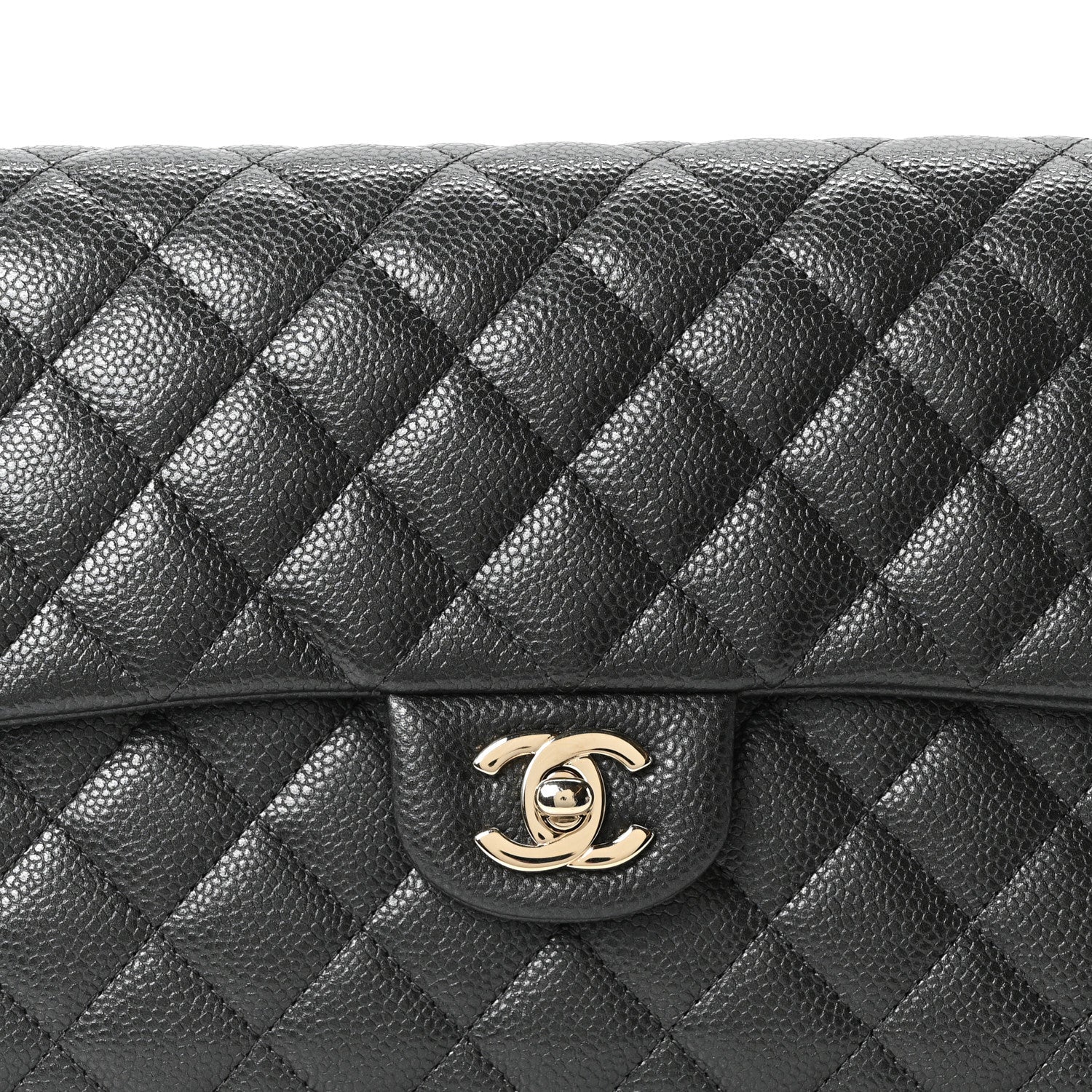 Chanel Caviar Quilted Flap Clutch Dark Grey 8 of 11