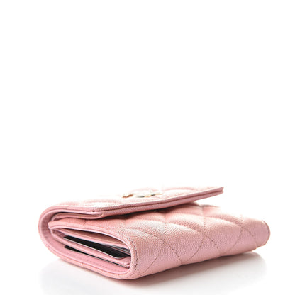 Chanel Iridescent Caviar Small Quilted Flap Wallet Rose Pink 4 of 9