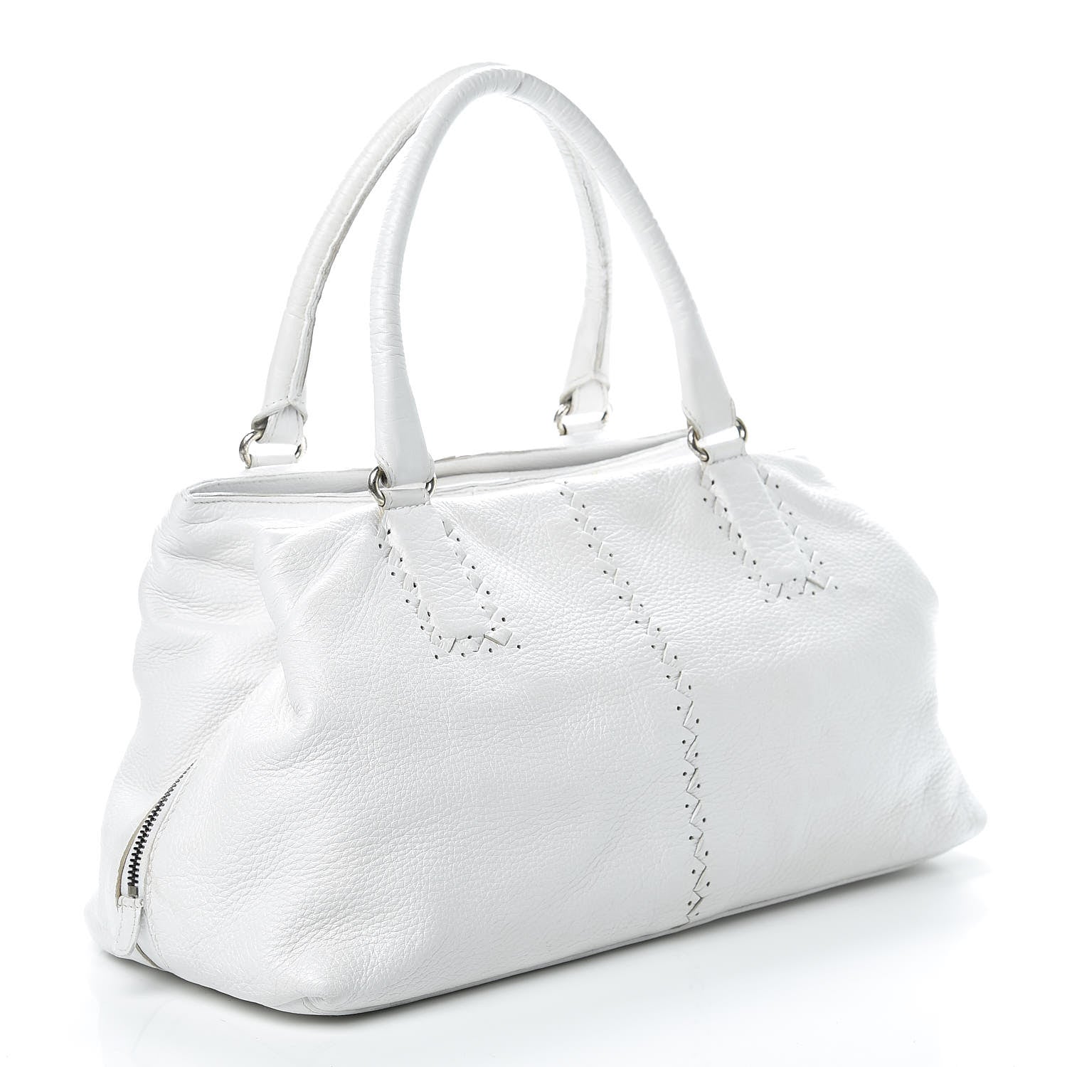 Bottega Veneta Cervo Deerskin Intrecciato Satchel White 3 of 24