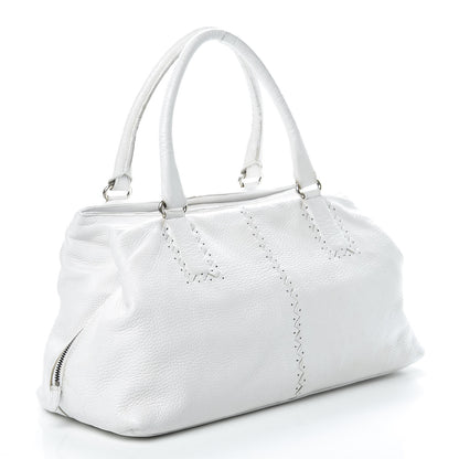 Bottega Veneta Cervo Deerskin Intrecciato Satchel White 3 of 24