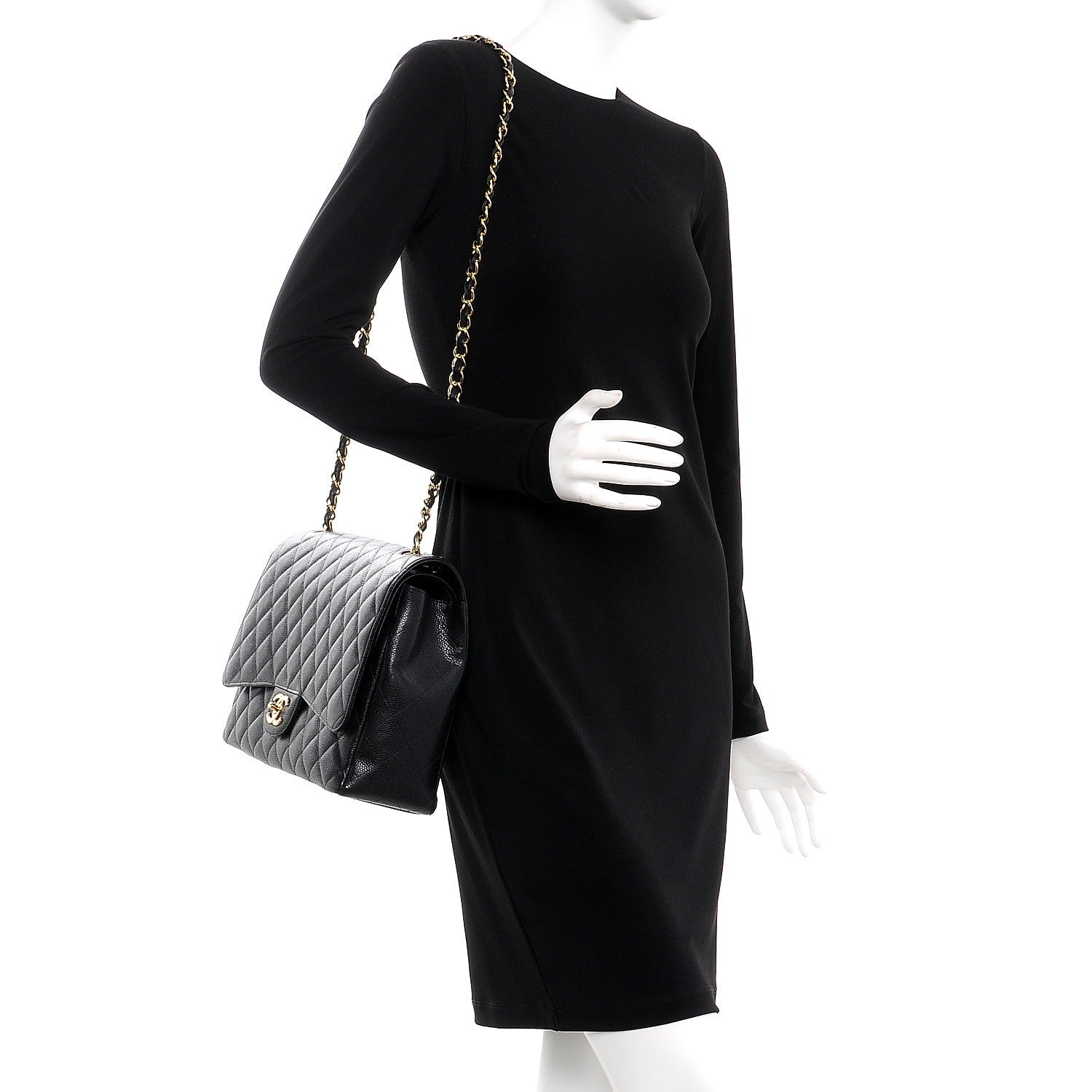 Chanel Caviar Quilted Maxi Double Flap Black 2 of 15