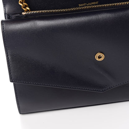 Saint Laurent Smooth Calfskin Monogram Sulpice Chain Wallet Marine 8 of 9