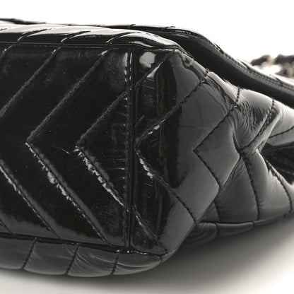 Chanel Patent Chevron Quilted Maxi Single Flap Black 9 of 13