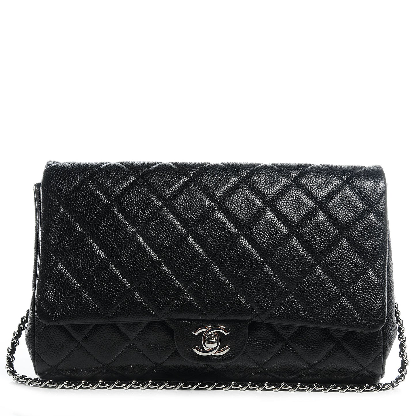 Caviar Quilted Clutch Flap Black