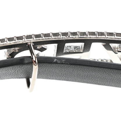 Chanel Calfskin Crystal Logo Belt 85 34 Black 9 of 9