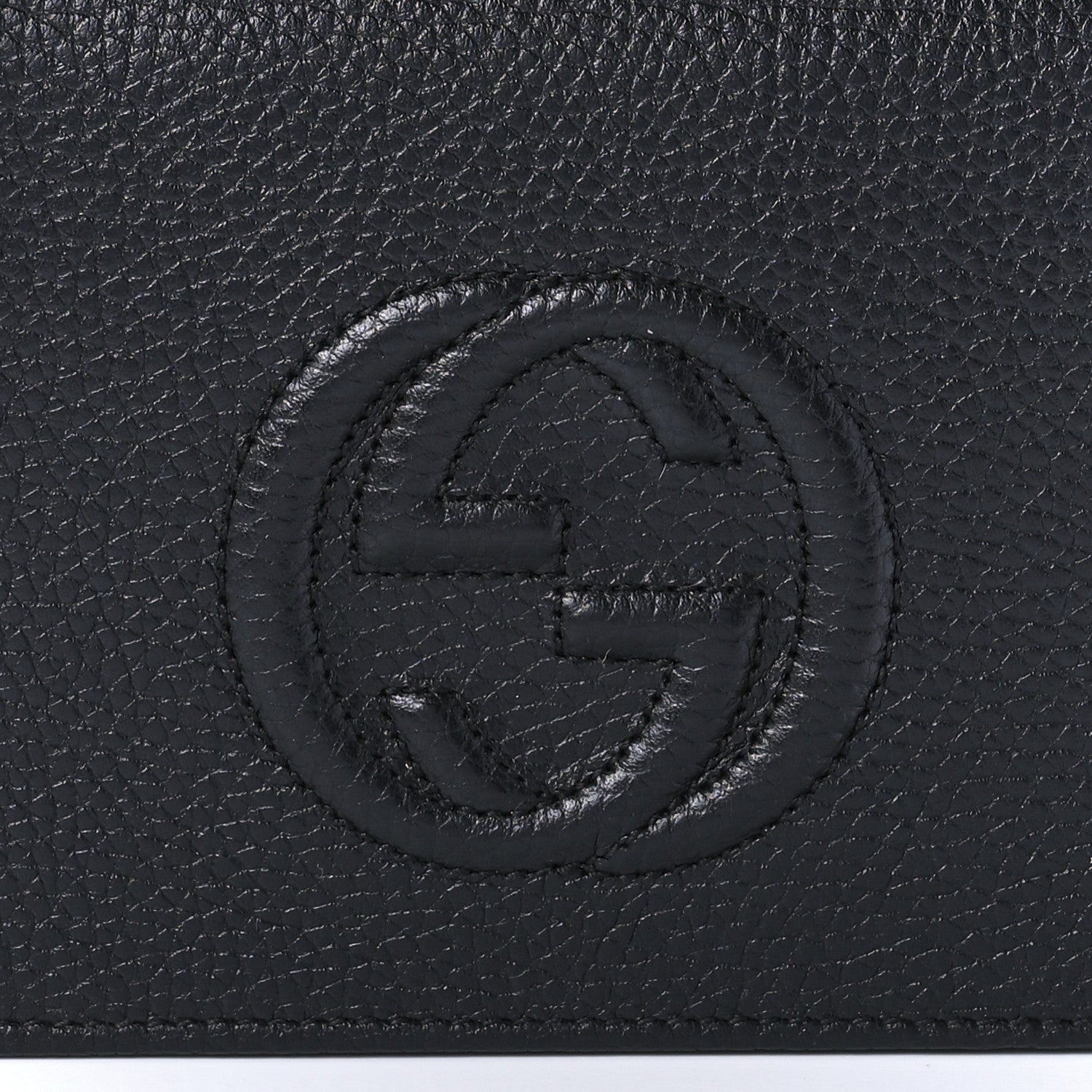 Gucci Pebbled Calfskin Soho Wallet on Chain Black 6 of 7