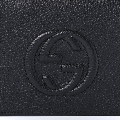 Gucci Pebbled Calfskin Soho Wallet on Chain Black 6 of 7