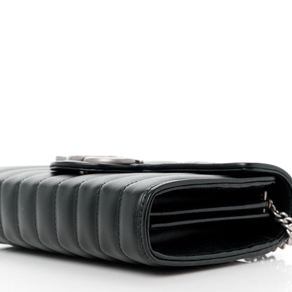 Gucci Calfskin Matelasse Aria GG Marmont Chain Wallet Black 10 of 10