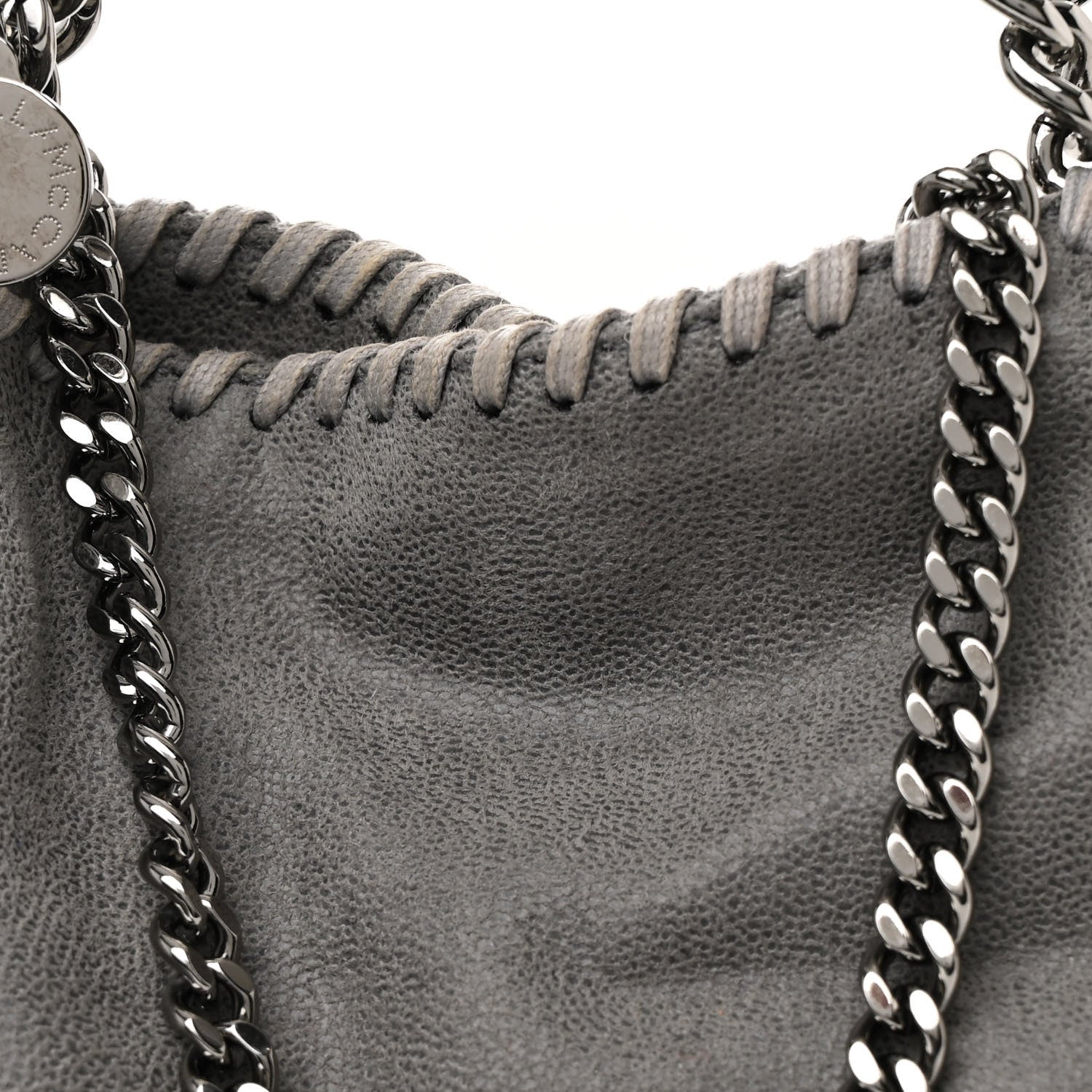 Stella McCartney Shaggy Deer Mini Falabella Fold Over Tote Light Grey 8 of 10