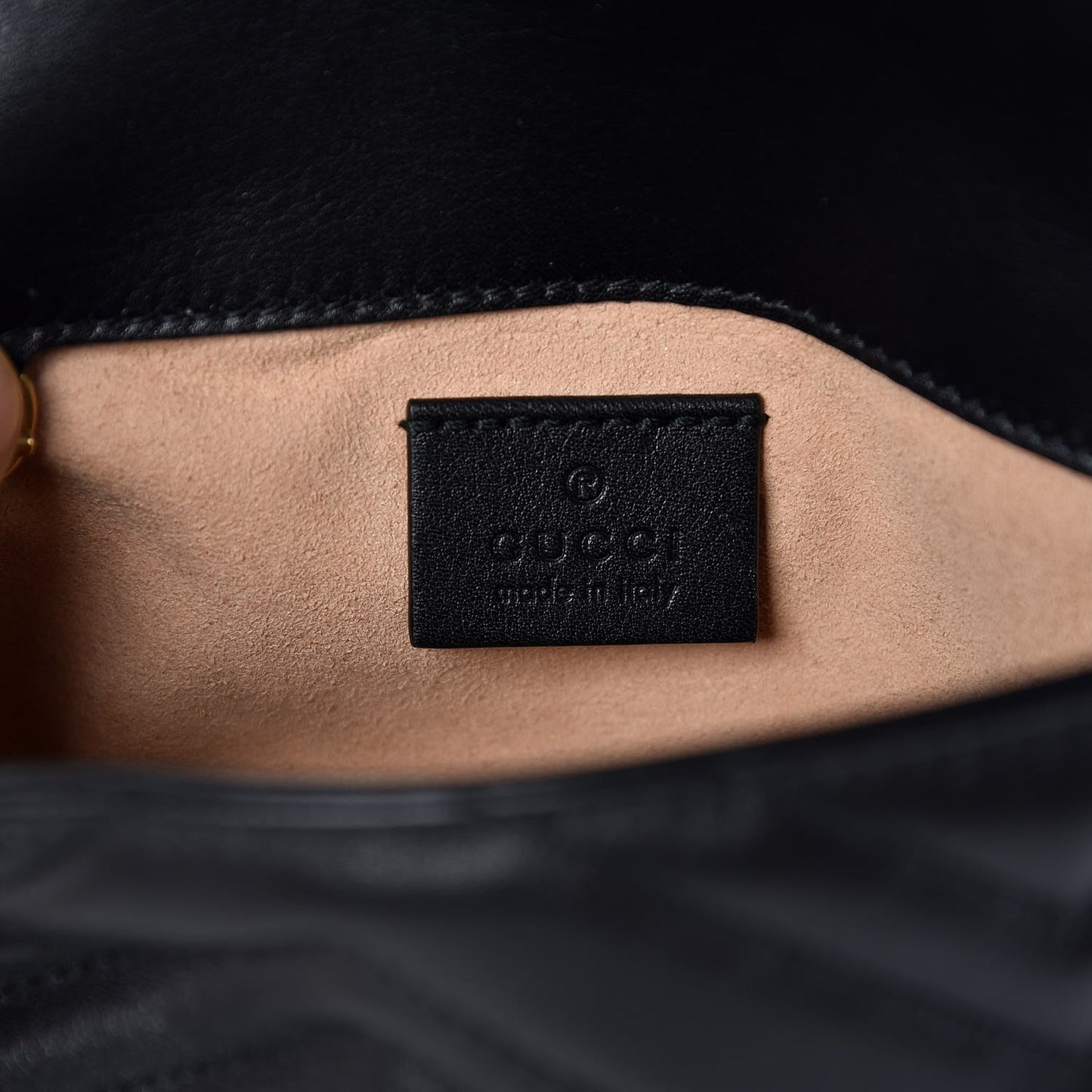Calfskin Matelasse Super Mini GG Marmont Shoulder Bag Black