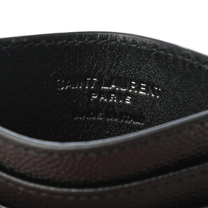Saint Laurent Grain De Poudre Matelasse Chevron Monogram Credit Card Case Black 6 of 8