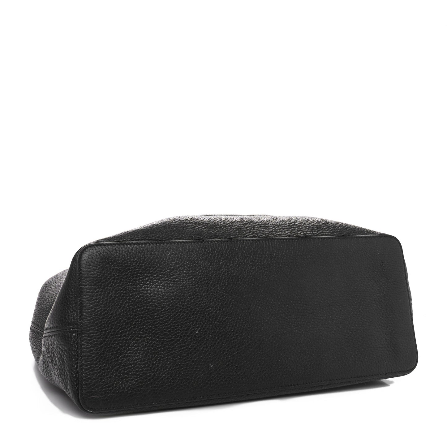 Pebbled Calfskin Large Soho Hobo Black