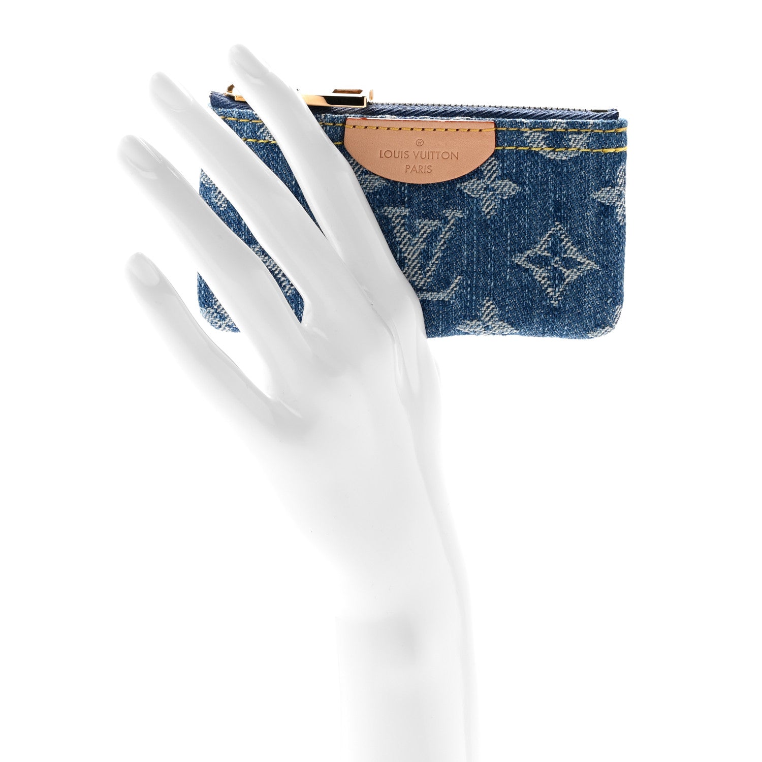 Louis Vuitton Monogram Denim Key Pouch Denim Blue 2 of 7