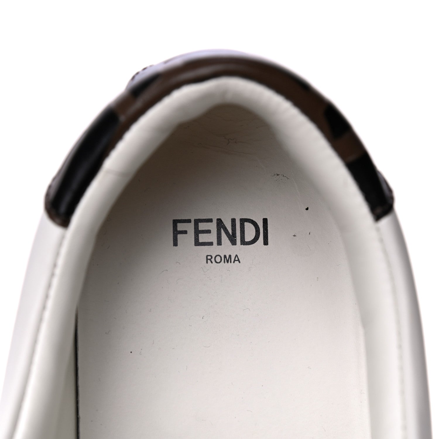 Fendi Vitello FF Embossed Womens Slip On Sneakers 37 Ultra White Maya Black 10 of 14