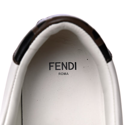 Fendi Vitello FF Embossed Womens Slip On Sneakers 37 Ultra White Maya Black 10 of 14