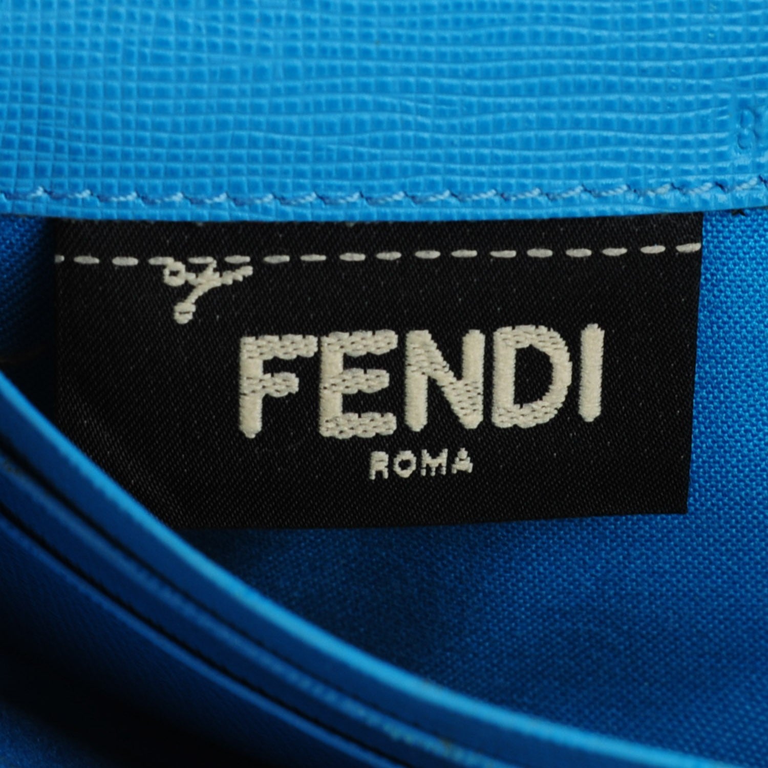 Fendi Zucca Spalmati Vitello Elite Simply Continental Wallet Tobacco Turchese 7 of 9