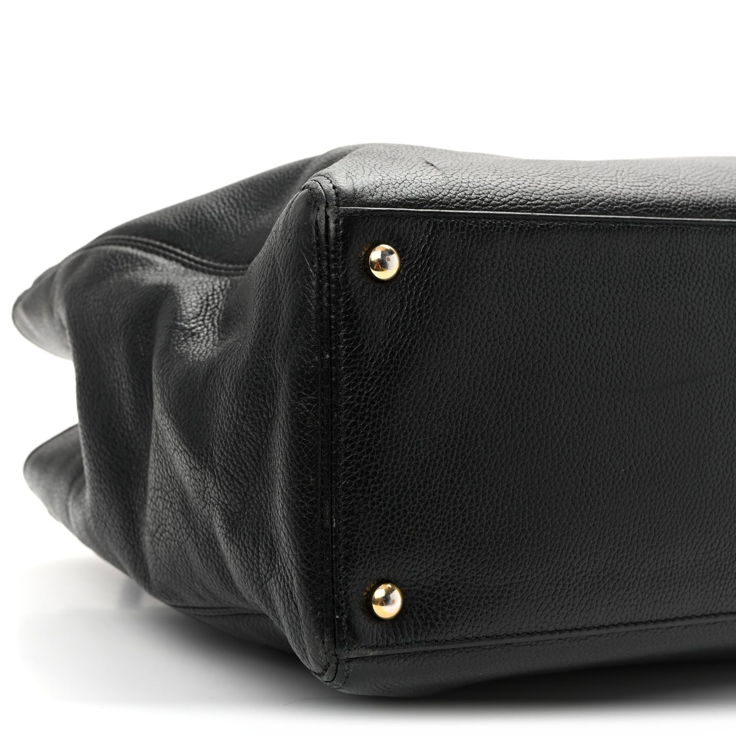 Calfskin Cerf Executive Shopper Tote Black