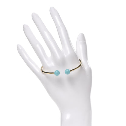Tiffany 18K Yellow Gold Amazonite 8mm HardWear Ball Wire Bracelet 2 of 4