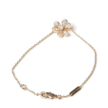 Van Cleef & Arpels 18K Yellow Gold Diamond Mini Frivole Pave Bracelet 3 of 8