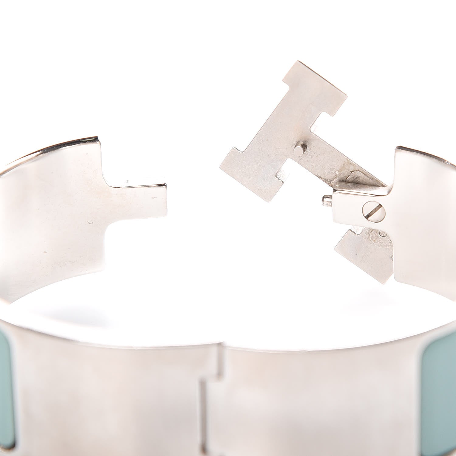 Hermes Enamel Wide Clic Clac H Bracelet PM Lagoon 4 of 5