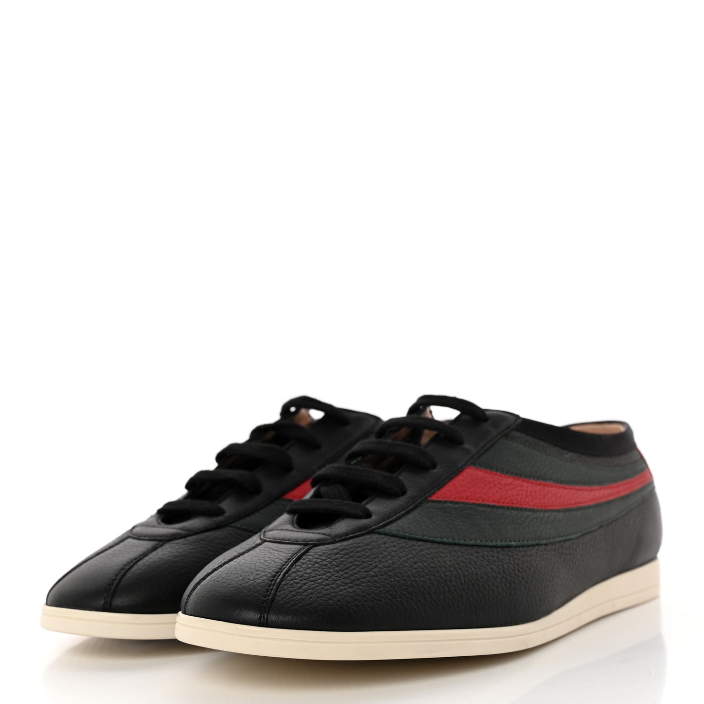 Grained Calfskin Mens Web Falacer Sneakers 7.5 Black