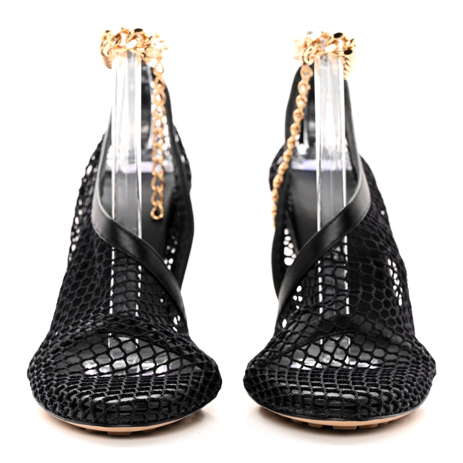 Bottega Veneta Mesh Nappa Chunky Chain Sandals 37 Black 2 of 11
