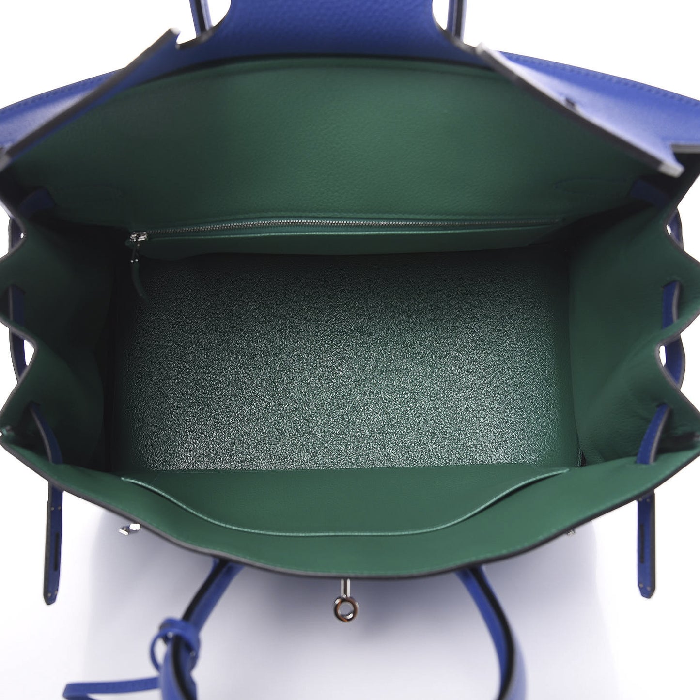 Togo Bi Color Horseshoe Birkin 35 Bleu Electrique Vert Vertigo