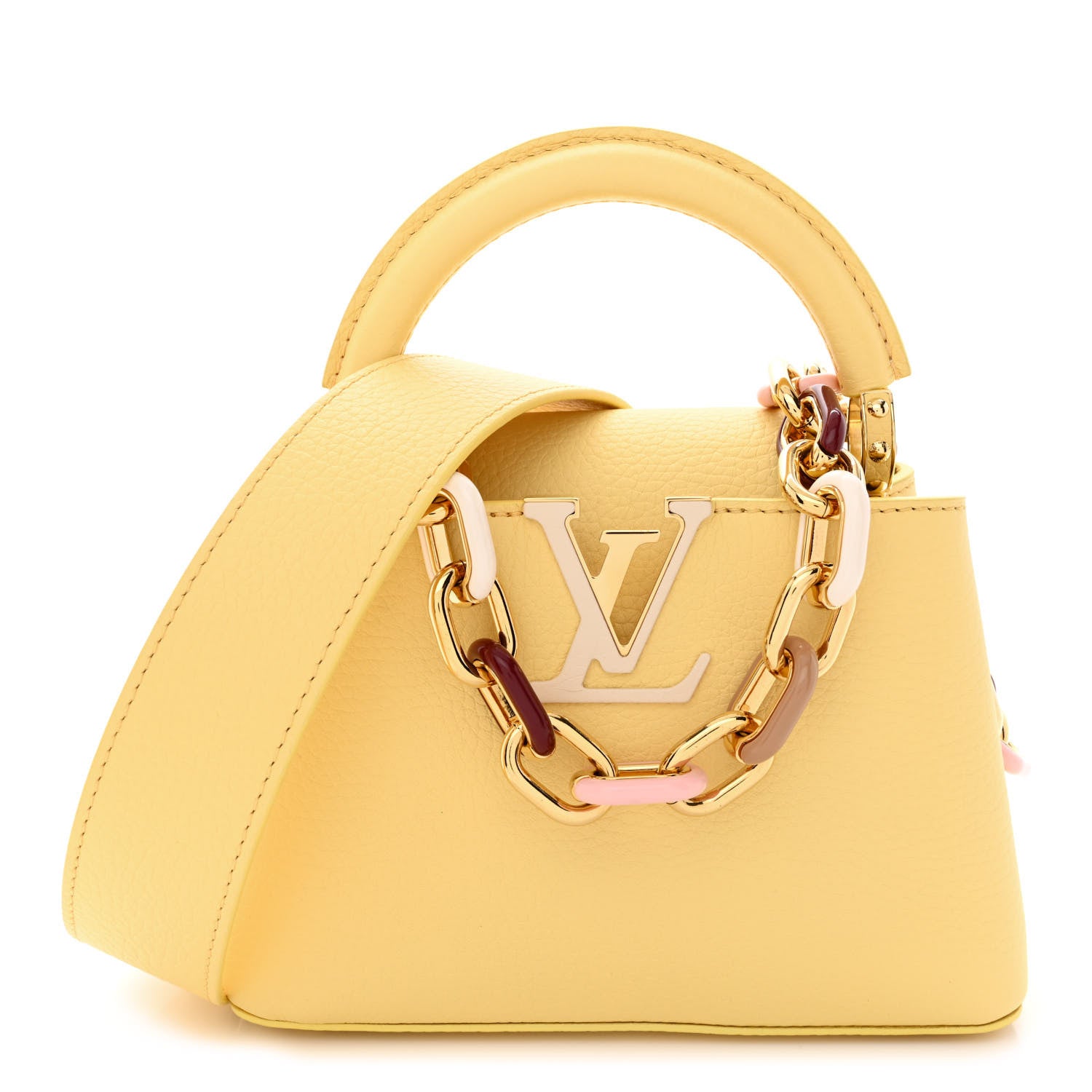 Louis Vuitton Taurillon Mini Capucines Jaune Plume 1 of 9