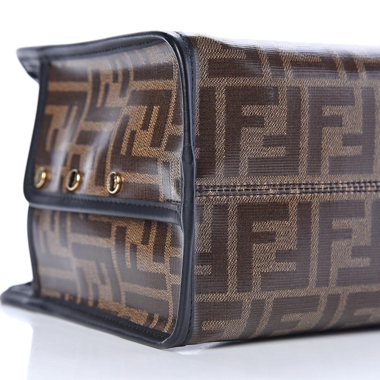 Glazed Fabric Vitello Century FF 1974 Stamp Patch Mini Peekaboo Defender Cover Mogano Panna Black