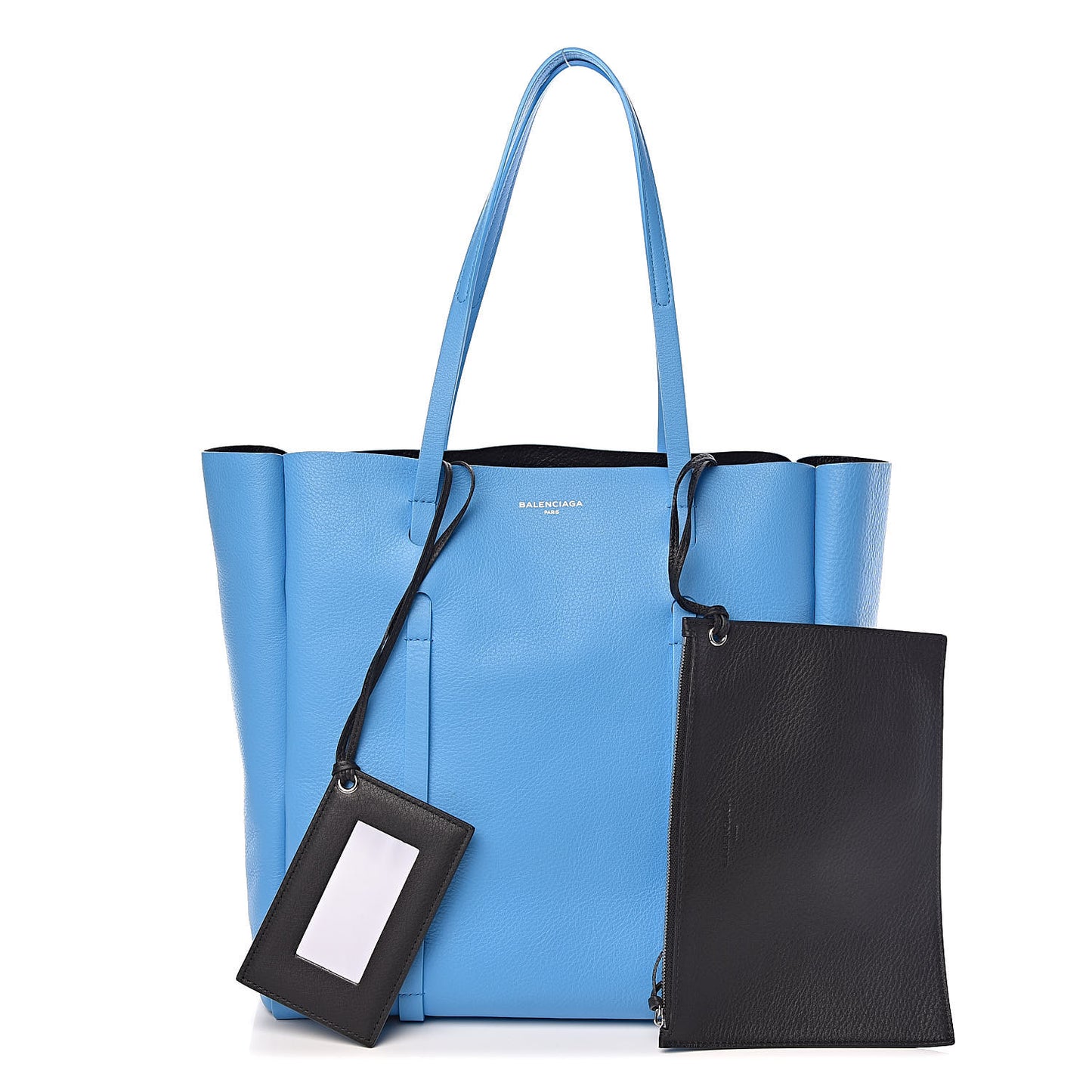Veau Baltimore Double Sided Small Everyday Tote Bleu Turquoise Black