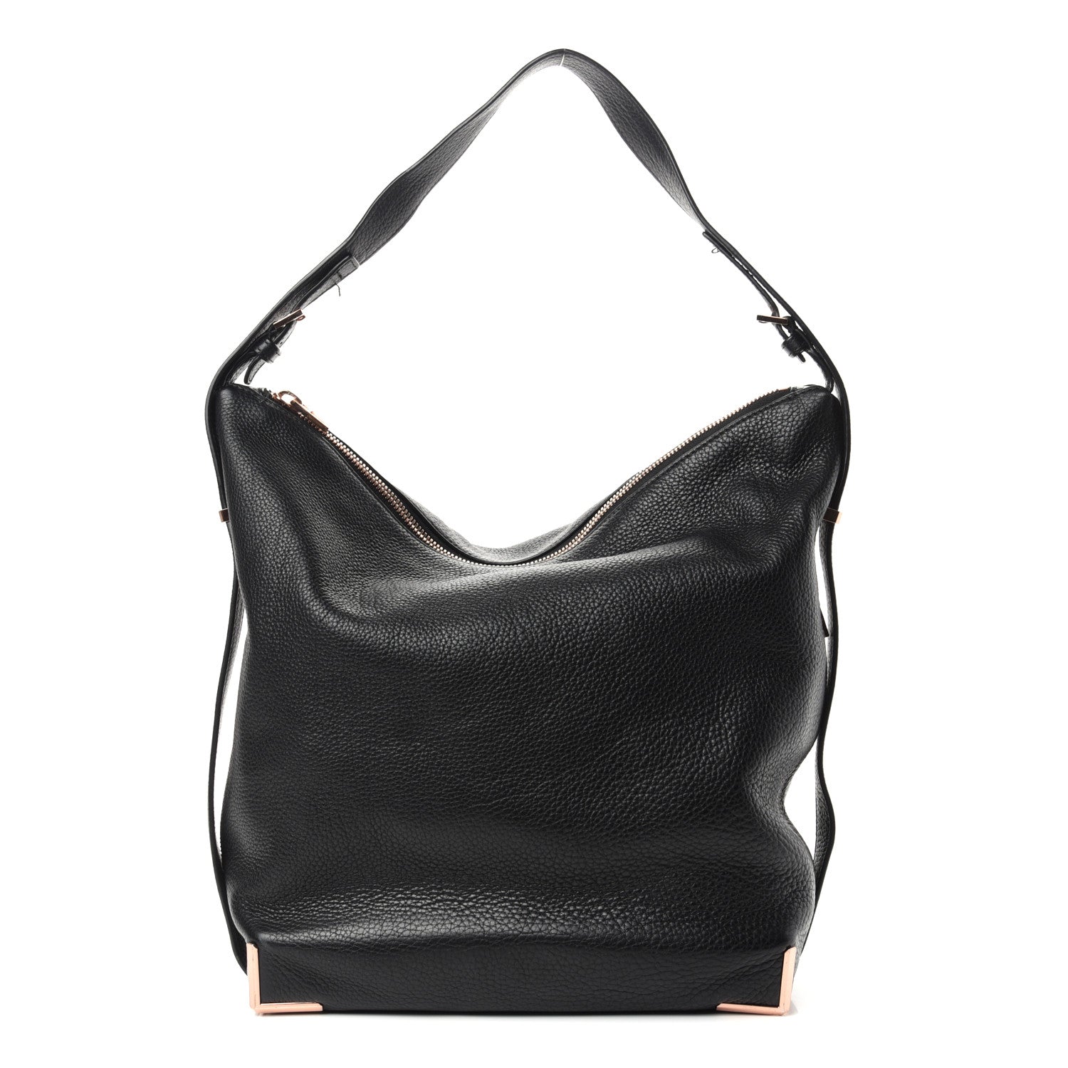 Alexander Wang Pebbled Calfskin Prisma Skeletal Hobo Black Rose Gold Hardware 1 of 9